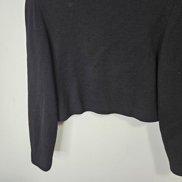 VTG Lillie Rubin Bolero Jacket Sz L Black Beaded Embroidered Wool Night Party - Picture 11 of 12